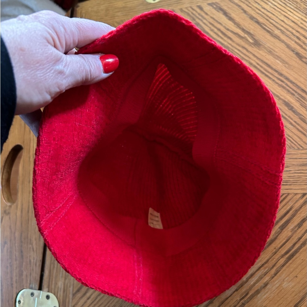 Vintage Red Chenille Bucket Hat - Picture 6 of 8
